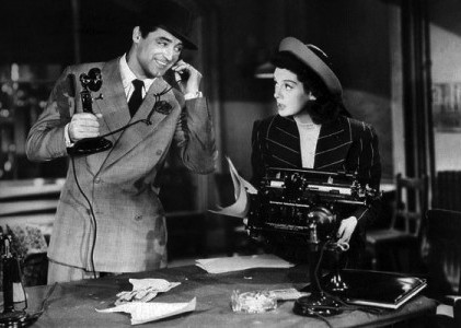Cary Grant and Rosalind Russell in Howard Hawks' His Girl Friday